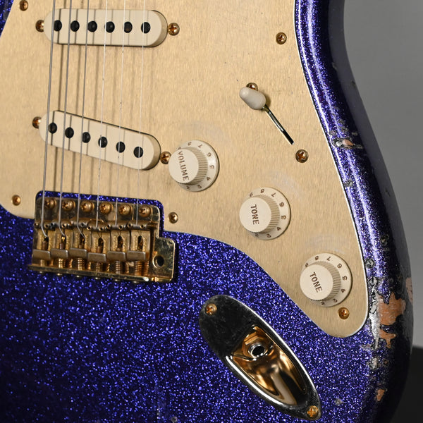 Fender Custom Shop 1962 Stratocaster w/ Gold Hardware Heavy Relic- Purple Sparkle / Black Paisley 2025 (R139340)