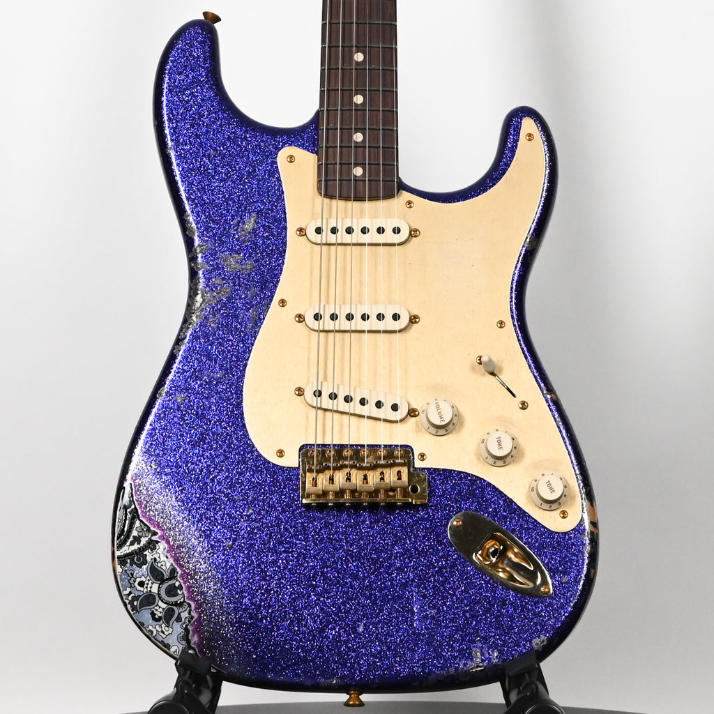 Fender Custom Shop 1962 Stratocaster w/ Gold Hardware Heavy Relic- Purple Sparkle / Black Paisley 2025 (R139340)