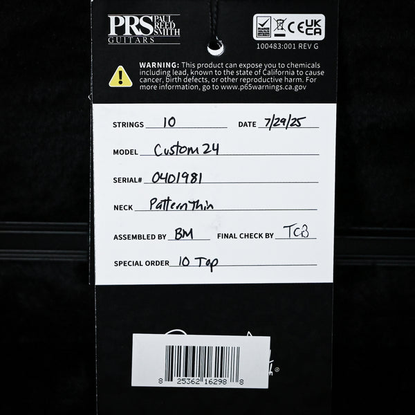PRS Custom 24 w/ 10-Top & DMO Pickups- Purple Mist 2025 (0401981)