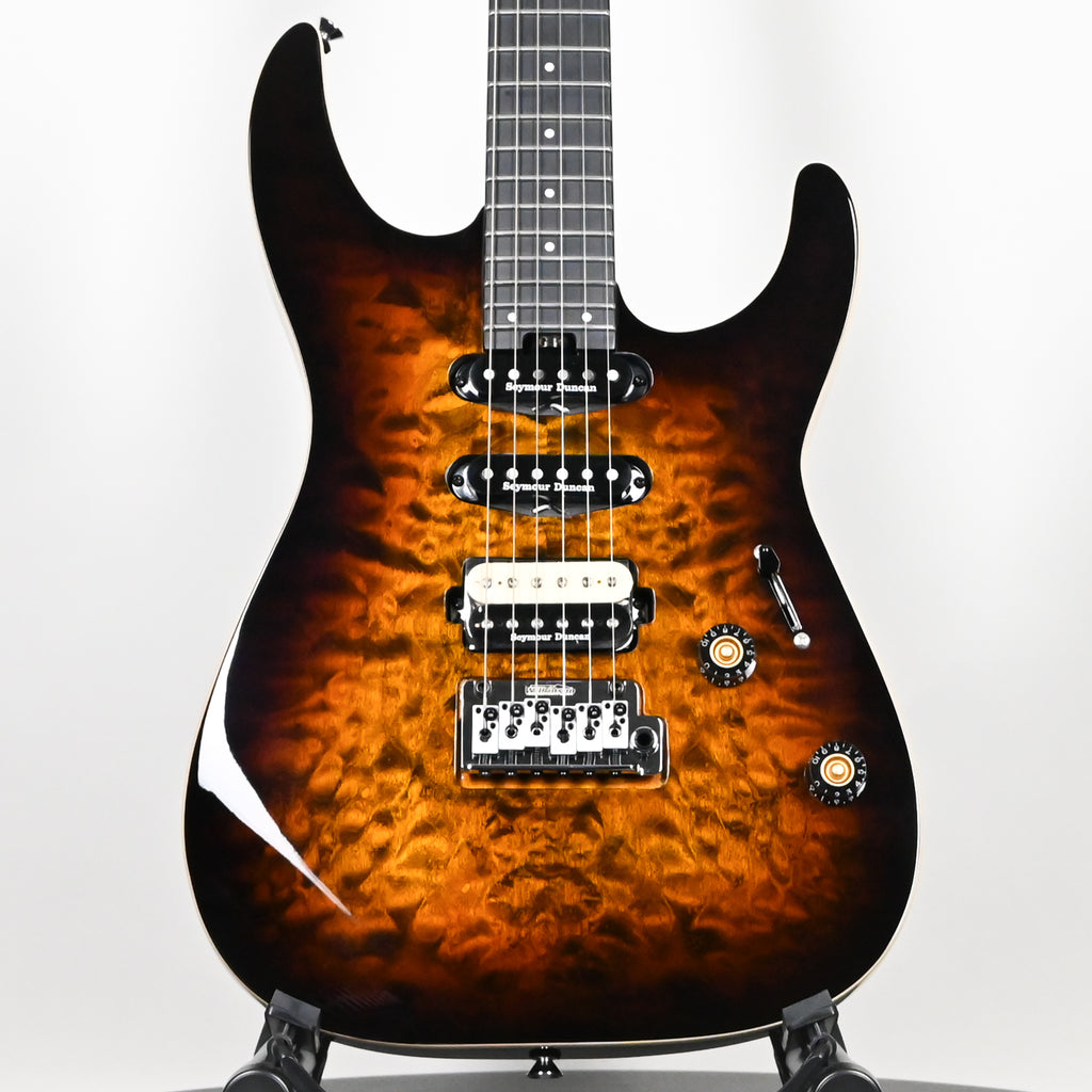 Charvel Pro-Mod Plus Dinky DK24 HSS 2PT QM- Amber Tiger Eye 2026 (ISC2600277)