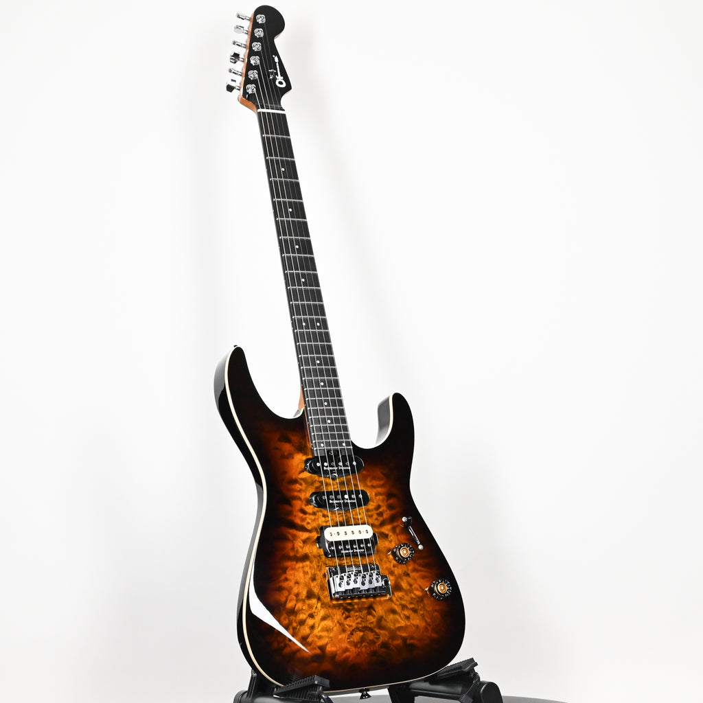 Charvel Pro-Mod Plus Dinky DK24 HSS 2PT QM- Amber Tiger Eye 2026 (ISC2600277)