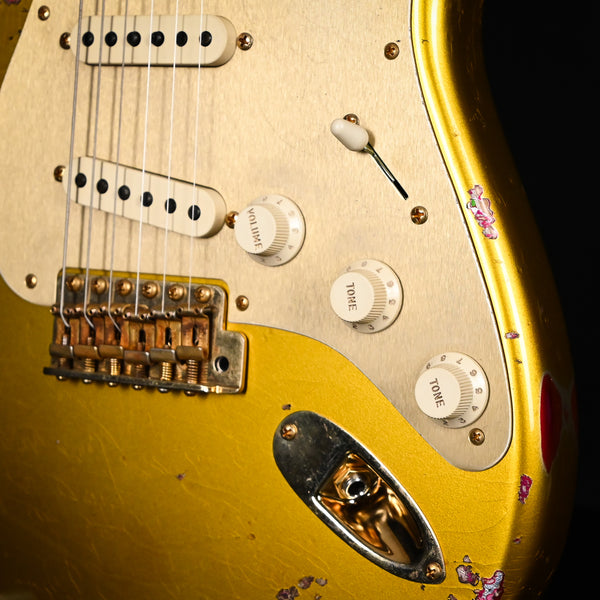 Fender Custom Shop 1962 Stratocaster w/ Gold Hardware Heavy Relic- Frost Gold / Pink Paisley 2024 (R139235)