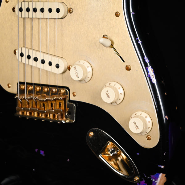 Fender Custom Shop 1962 Stratocaster w/ Gold Hardware & Josefina Handwound Pickups, Heavy Relic- Black/ Purple Paisley 2025 (R139350)