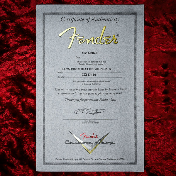 Fender Custom Shop Limited Edition 1960 Stratocaster Relic- Black 2025 (CZ587186)