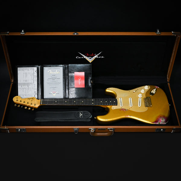 Fender Custom Shop 1962 Stratocaster w/ Gold Hardware Heavy Relic- Frost Gold / Pink Paisley 2025 (R133981)