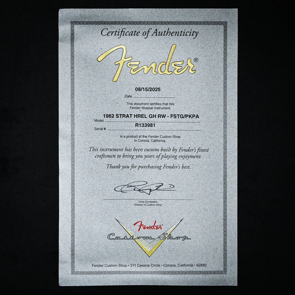 Fender Custom Shop 1962 Stratocaster w/ Gold Hardware Heavy Relic- Frost Gold / Pink Paisley 2025 (R133981)