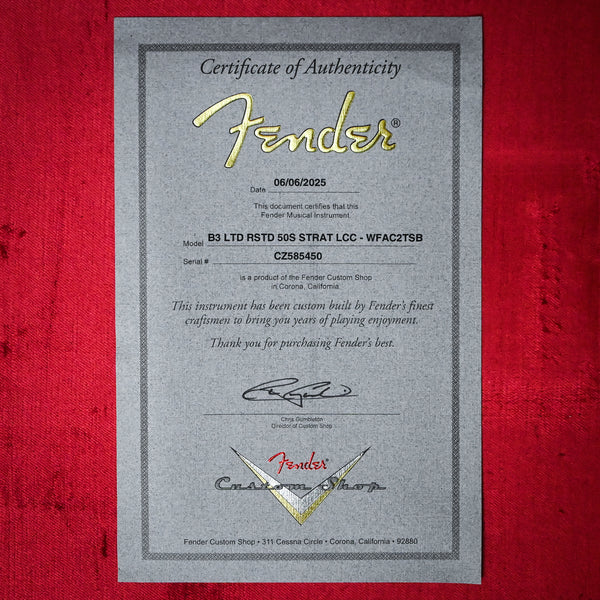 Fender Custom Shop Limited Edition Roasted '50s Stratocaster Deluxe Closest Classic- Wide Fade Chocolate 2 Tone Sunburst 2025 (CZ585450)