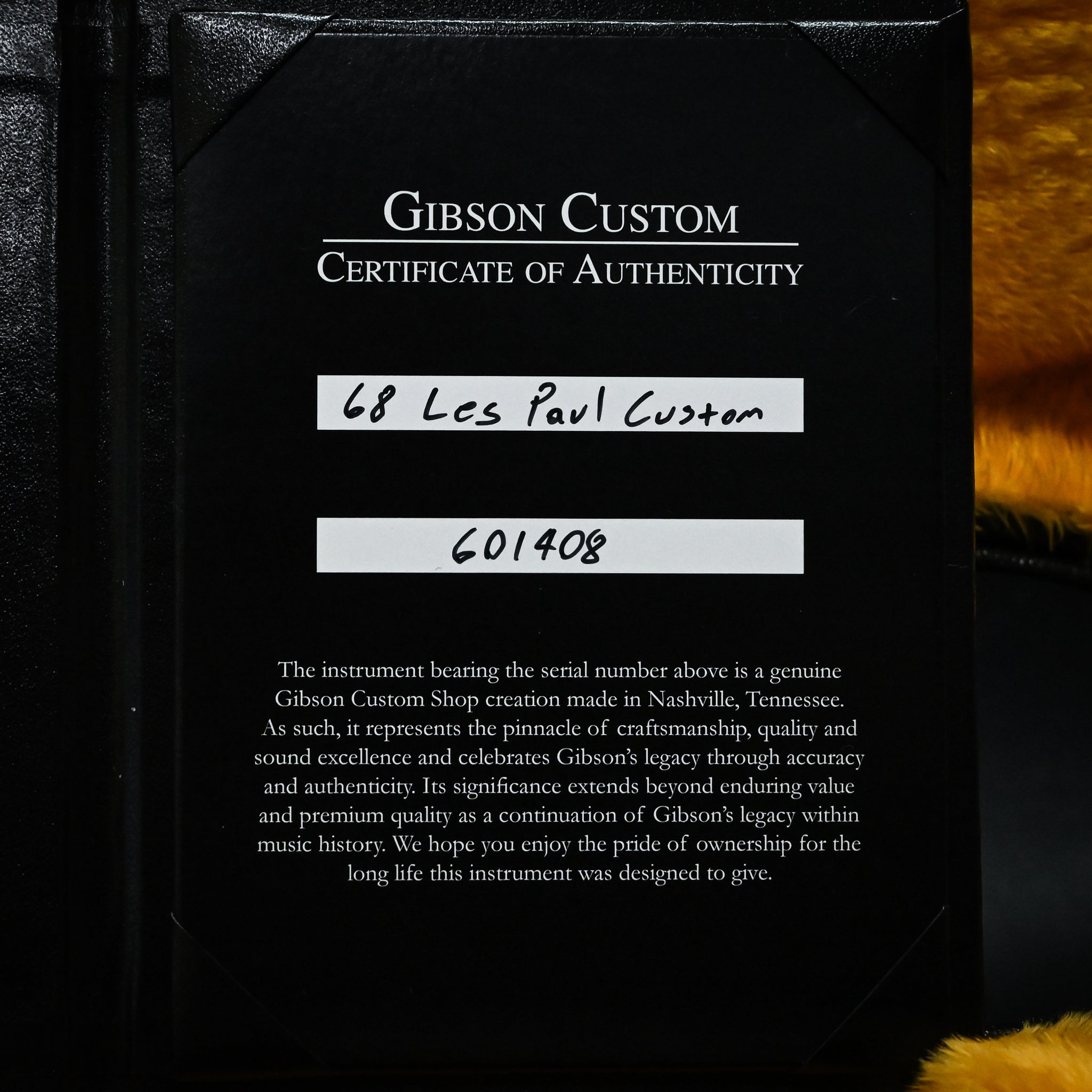 Gibson Custom 1968 Les Paul Custom Reissue Gloss- Ebony 2026 (601408)
