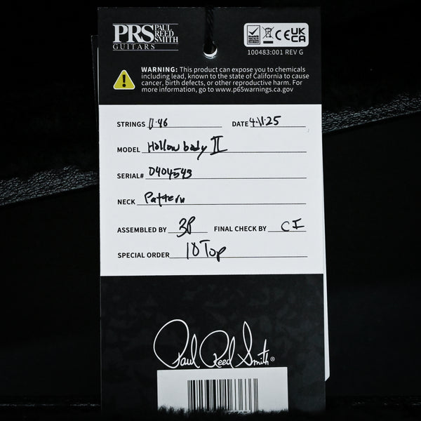 PRS Hollowbody II Piezo w/ 10 Top Electric Guitar- Faded Blue Jean 2025 (0404543)