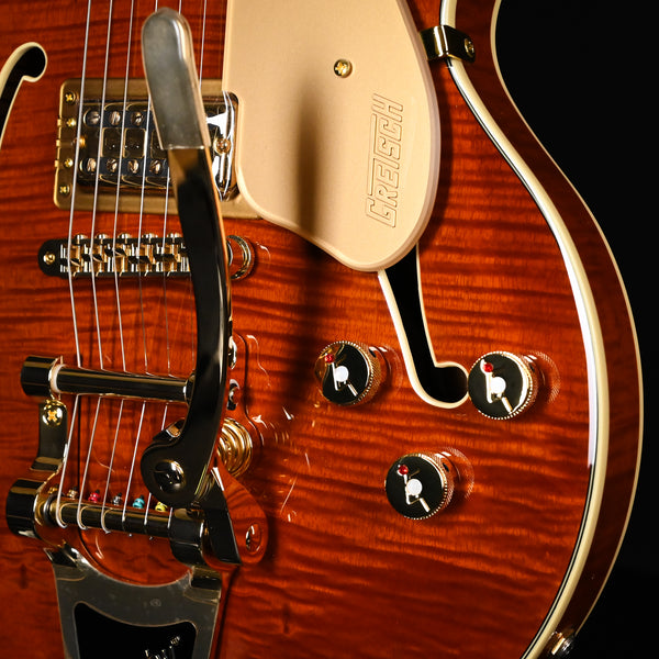 Gretsch Electromatic LTD Flame Okoume Broadkaster Jr. Single-Cut w/ Bigsby- Roundup Orange Stain (CYGC24110711)