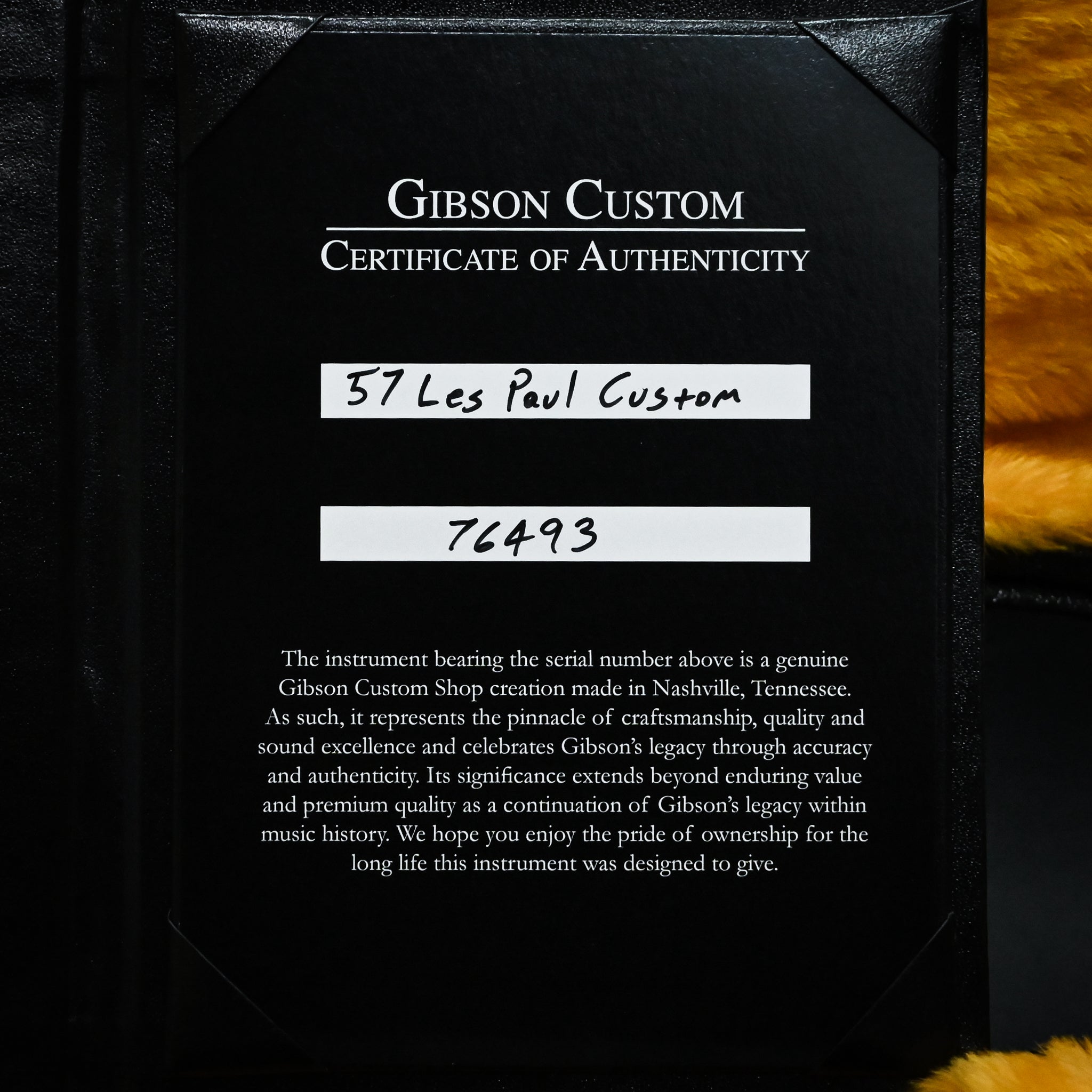 Gibson Custom 1957 Les Paul Custom Reissue VOS- Ebony 2026 (76493)