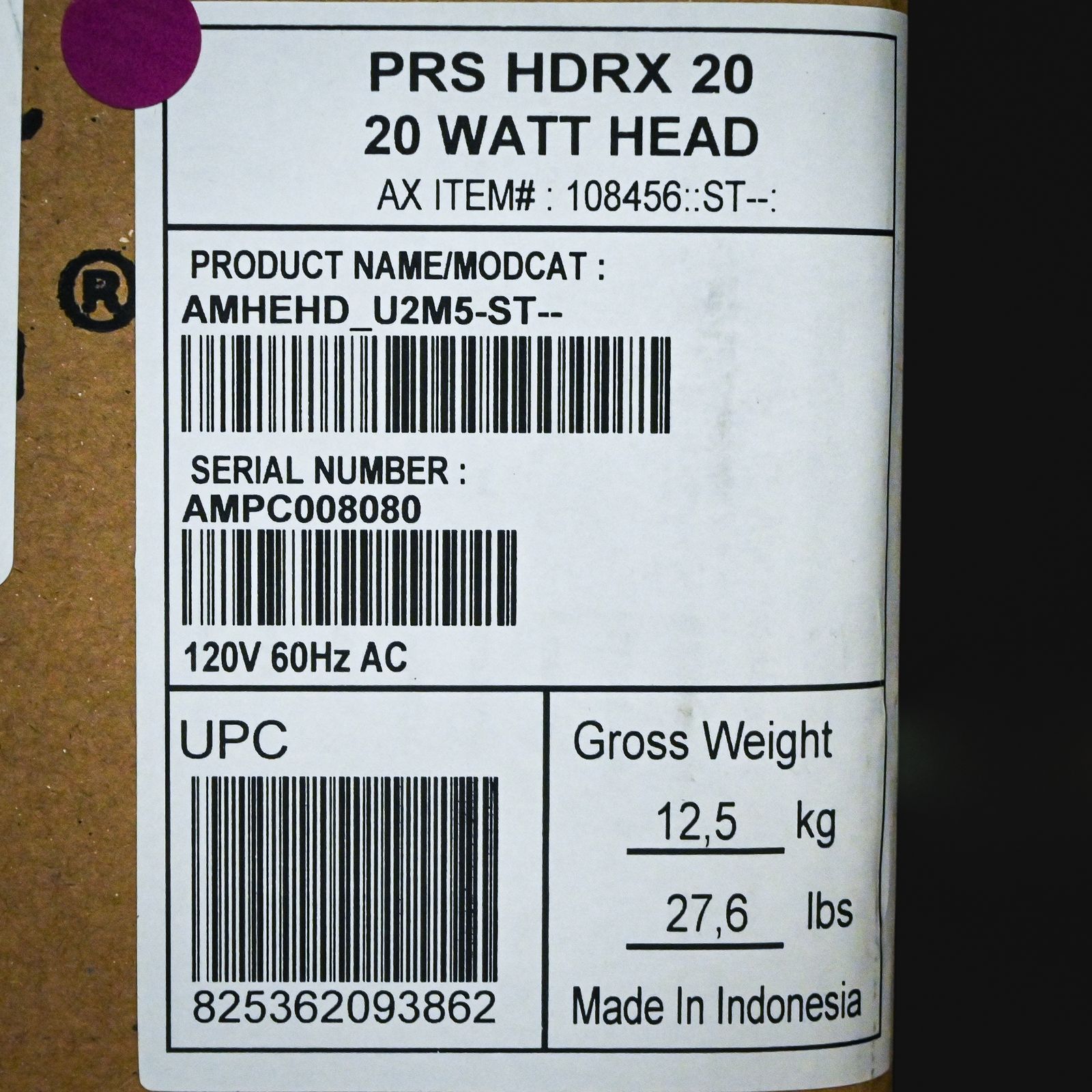 PRS HDRX 20-Watt Guitar Amp Head - Black (AMPC008080)