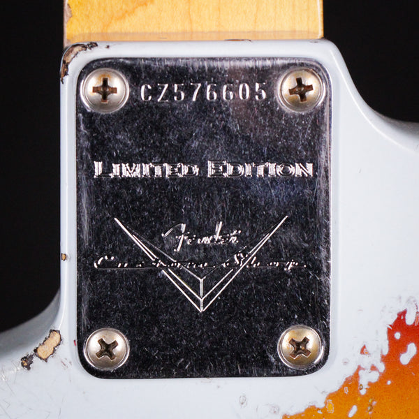 Fender Masterbuilt Yuriy Shishkov 1962 Stratocaster Heavy Relic Sonic Blue / Sunburst Brazilian Rosewood 2024 (CZ576605)