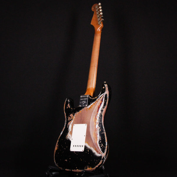 Fender Custom Shop Limited Edition Roasted '61 Strat Super Heavy Relic Rosewood Fretboard Aged Black over 3-Color Sunburst 2024 (CZ576594)