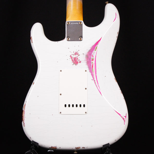 Fender Custom Shop 1962 Stratocaster Heavy Relic Olympic White over Pink Paisley Josefina Hand Wound Pickups 2024 (R135646)