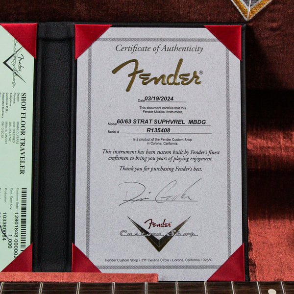 Fender Custom Shop Masterbuilt Dennis Galuszka 60/63 Super Heavy Relic Stratocaster Brazilian Rosewood Black 2024 (R135408)