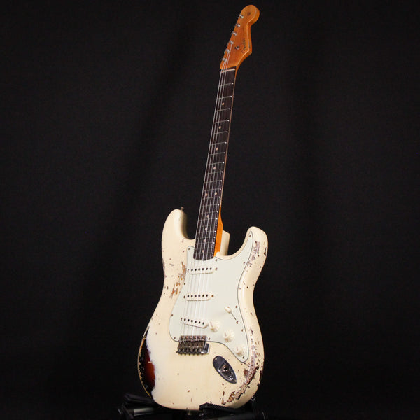 Fender Custom Shop 61 Strat Heavy Relic Rosewood Fretboard Super Faded Aged Vintage White over 3-Color Sunburst 2024 (CZ577161)