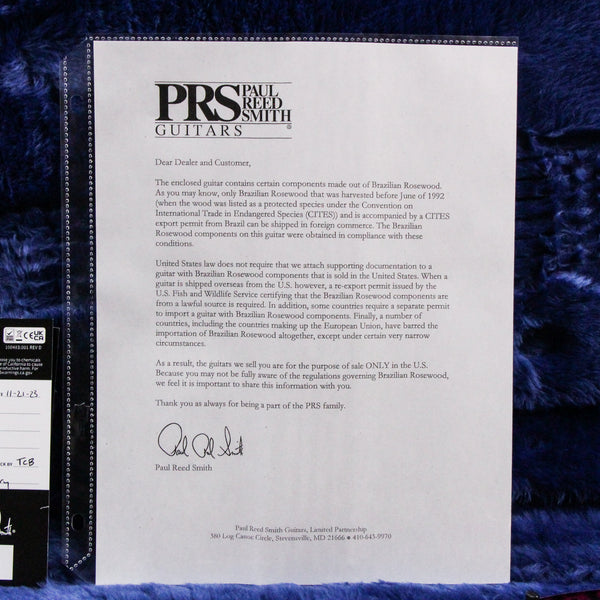 PRS Wood Library 509 10 Top Quilt Maple Brazilian Rosewood FB Charcoal Purple Burst 2023 (0372093)
