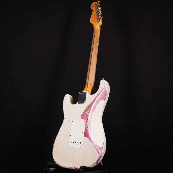 Fender Custom Shop Masterbuilt Todd Krause 1957 Heavy Relic 57 Stratocaster Aged Olympic White over Pink Paisley 2023 (R133566)