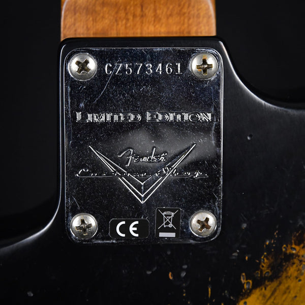 Fender Custom Shop Limited Edition Dual-Mag II Strat Relic Electric Guitar Aged Black Over 3 Color Sunburst 2023 (CZ573461)