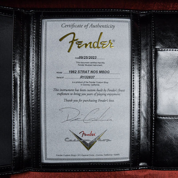 Fender Custom Shop Masterbuilt Dennis Galuszka 1962 Rosewood Brazilian Rosewood Neck Stratocaster 2023 (R132837)