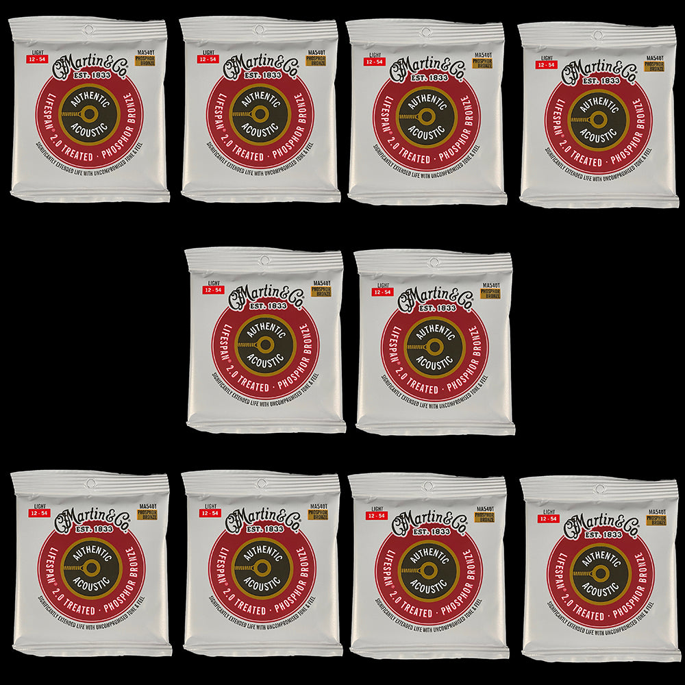 Martin MA540T Lifespan 2.0 Phosphor Bronze Light Authentic Acoustic Guitar Strings