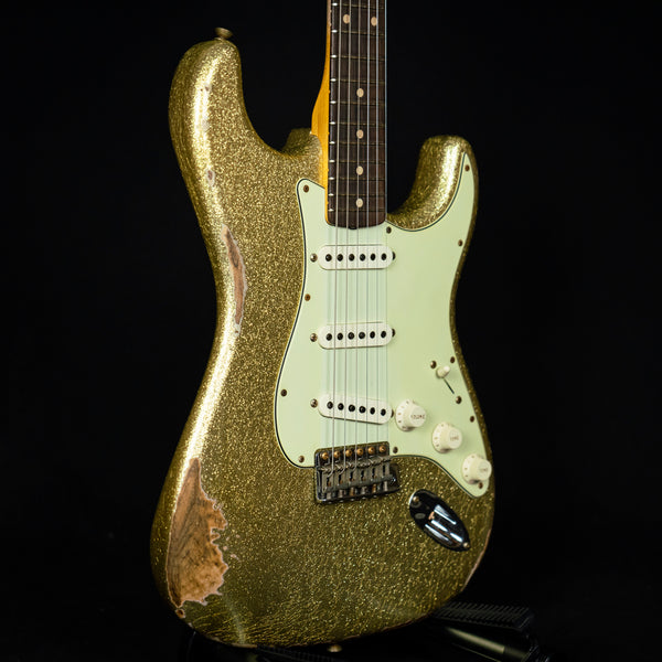 Fender Custom Shop 62 Stratocaster Relic Gold Sparkle Rosewood Fingerboard (R118679)