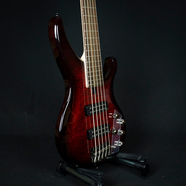 Yamaha TRBX605FM 5-String Electric Bass Guitar Rosewood Fingerboard Dark Red Burst (1HZ023347)