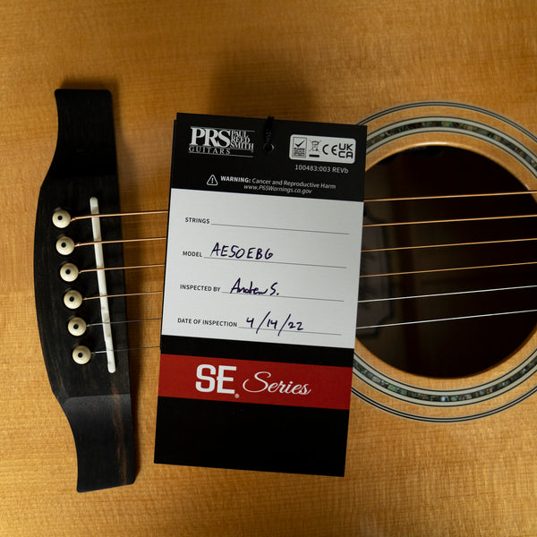Paul Reed Smith PRS SE Angelus A50E Natural with Black Gold Back and Sides (CTCE25152)