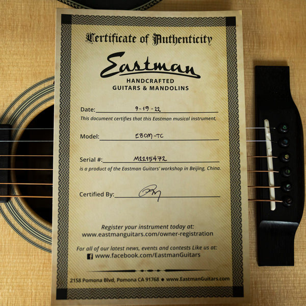 Eastman E8OM Spruce/Rosewood OM Natural Thermo Cure Acoustic (M2215472)