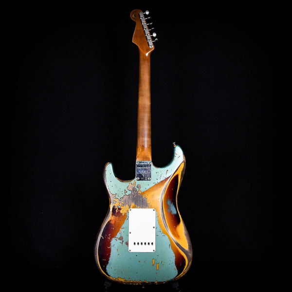 Fender Custom Shop Ltd Roasted 61 Stratocaster Super Heavy Relic Sherwood Metallic/Sunburst Rosewood (CZ567073)