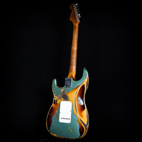Fender Custom Shop Ltd Roasted 61 Stratocaster Super Heavy Relic Sherwood Metallic/Sunburst Rosewood (CZ567073)