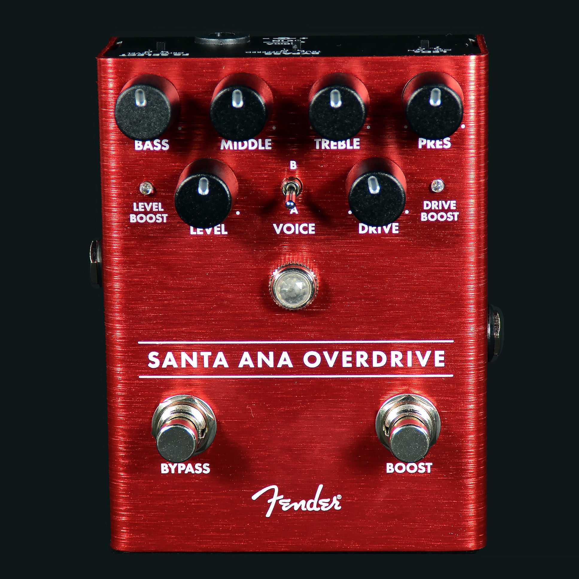 Fender Santa Ana Overdrive Effects Pedal Bass Mid Treble Pres