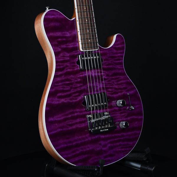 USED Ernie Ball Music Man Axis Super Sport Rosewood Fingerboard Purple Quilt 6 of 27 (G86148)