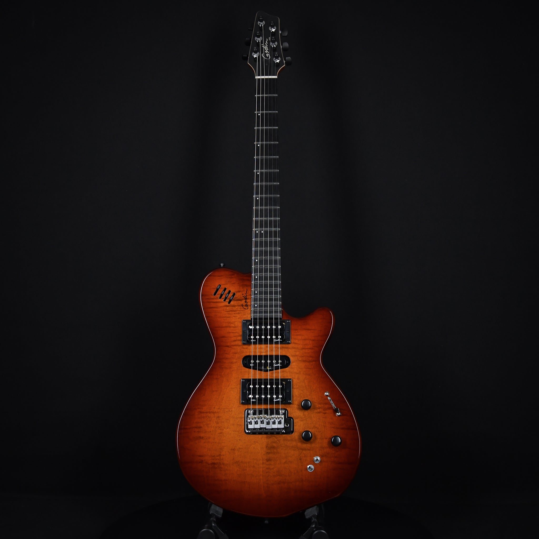 Godin XTSA Multivoice Flame Maple Leaf Top Light Burst Richlite (221231182)