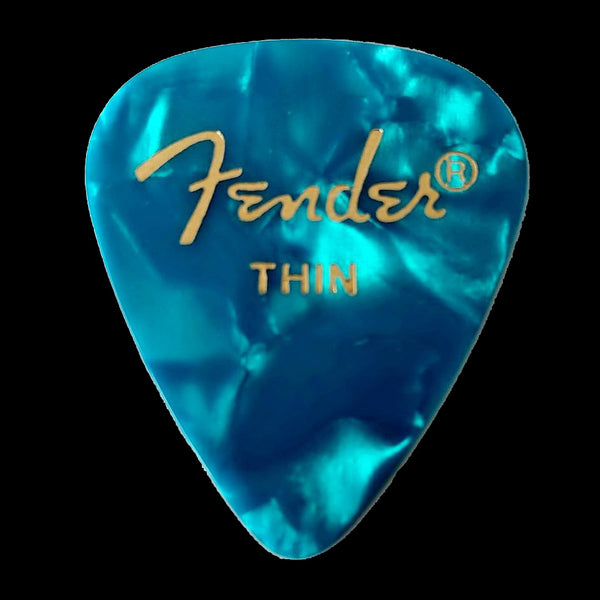 Fender Premium Colored Celluloid 351 Thin Guitar Picks 12 Pack Turquoise