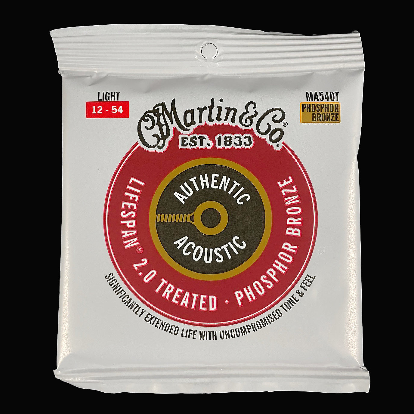 Martin MA540T Lifespan 2.0 Phosphor Bronze Light Authentic Acoustic Guitar Strings