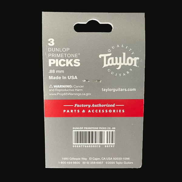 Taylor Taylor Primetone Picks Jazz Shape .88mm 3 Pack
