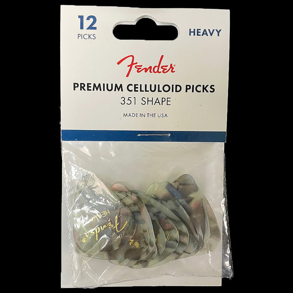 Fender Premium Colored Celluloid 351 Heavy Guitar Picks 12 Pack Abalone