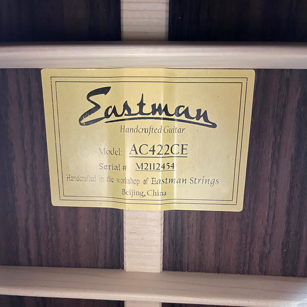 Eastman AC422CE Solid Rosewood/Sitka Spruce Grand Auditorium Acoustic Electric Guitar (M2112454)