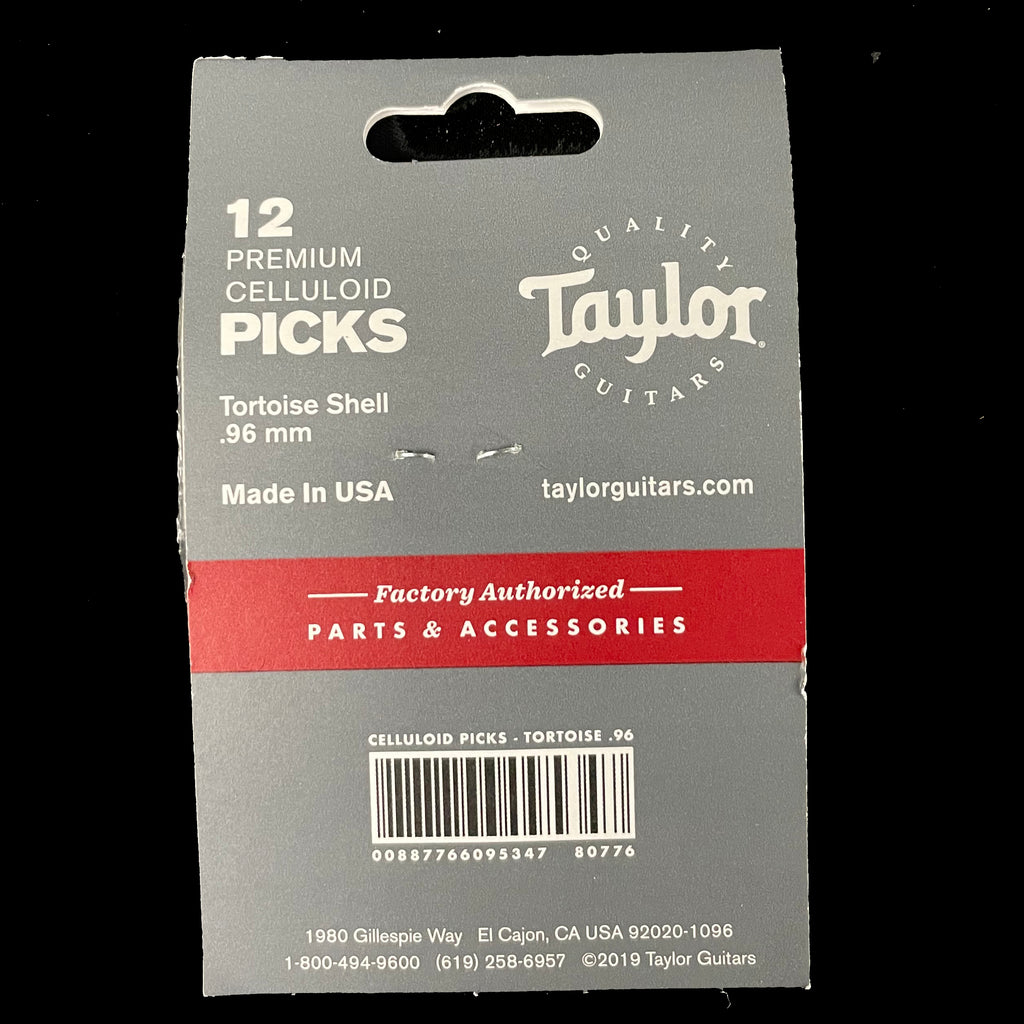 Taylor Celluloid Tortoise Shell .96mm 351 Pick Pack 12 Pack