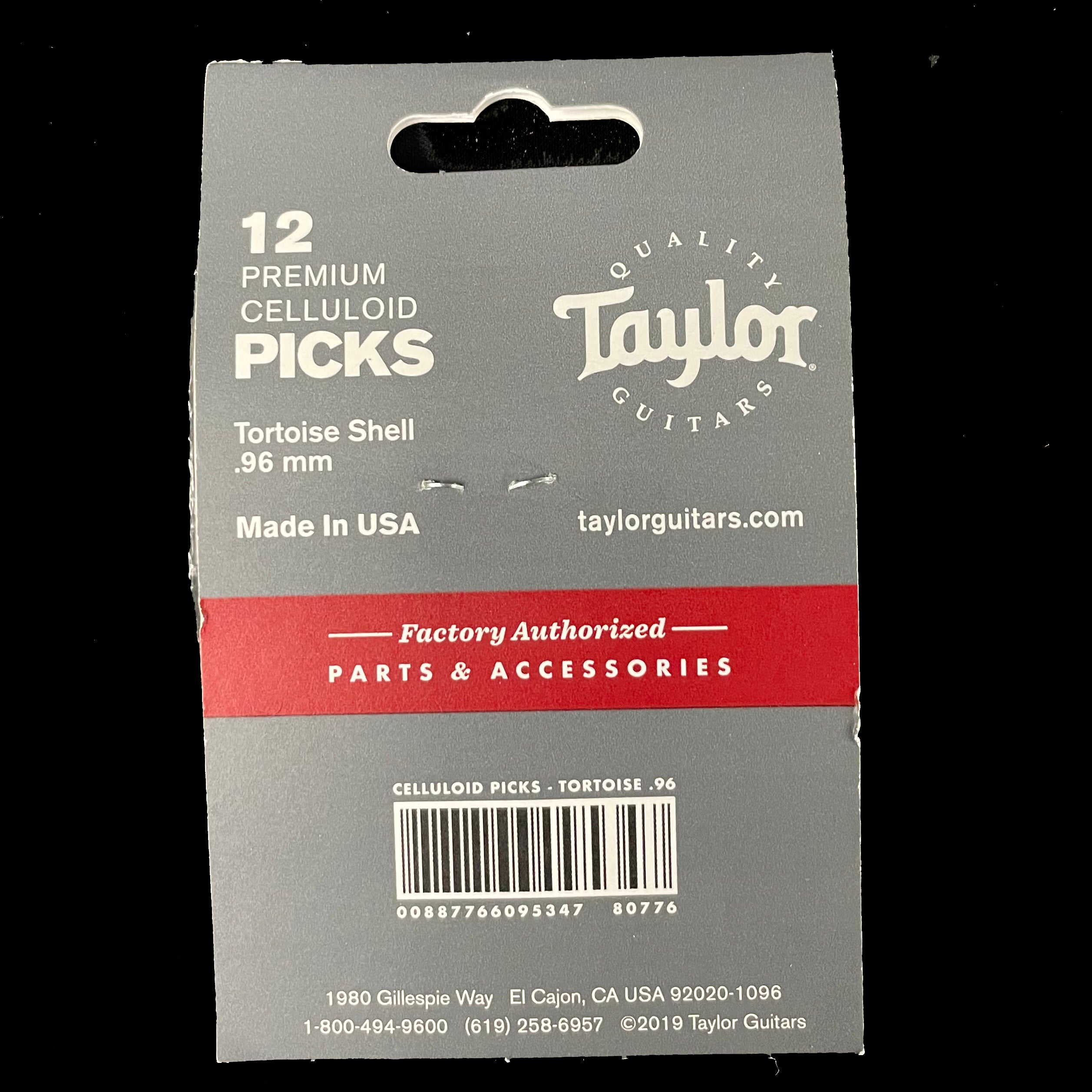 Taylor Celluloid Tortoise Shell .96mm 351 Pick Pack 12 Pack