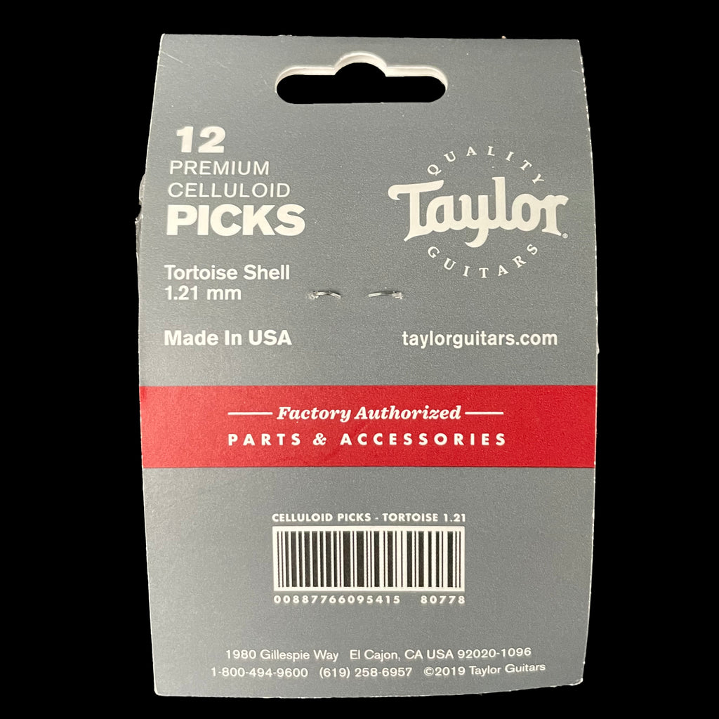 Taylor Celluloid Tortoise Shell 1.21mm 351 Pick Pack 12 Pack