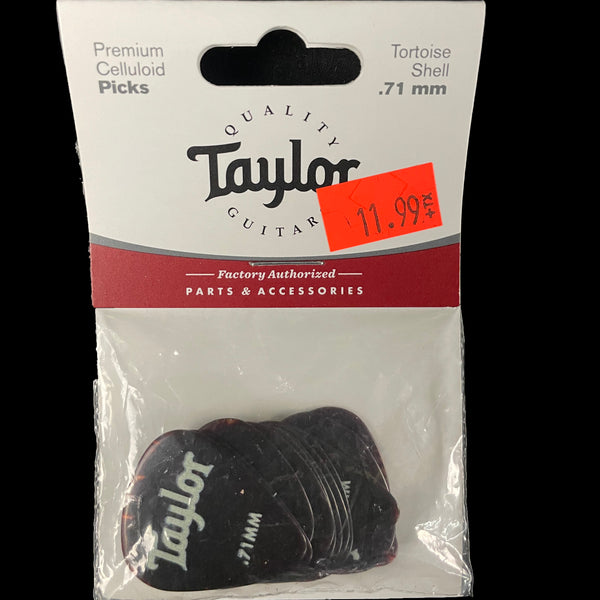 Taylor Celluloid Tortoise Shell .71mm 351 Pick Pack 12 Pack
