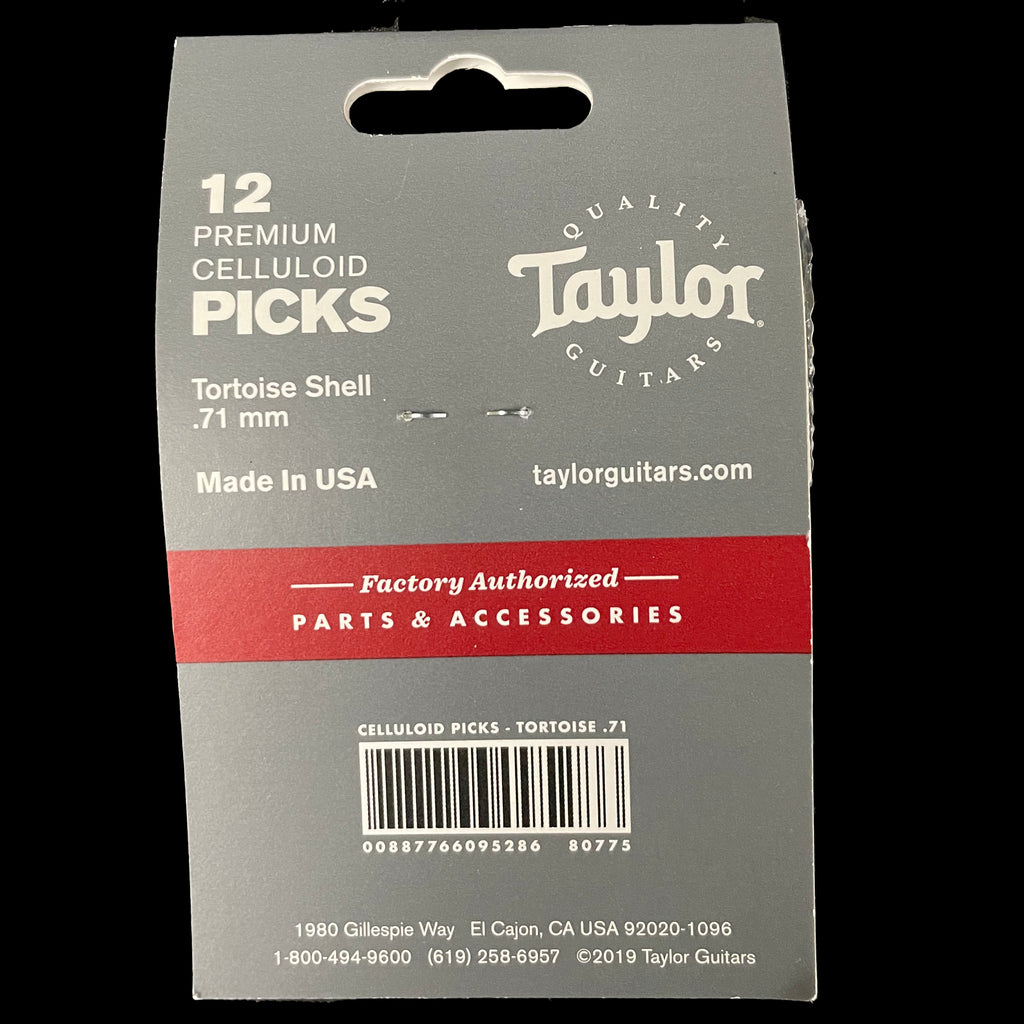 Taylor Celluloid Tortoise Shell .71mm 351 Pick Pack 12 Pack