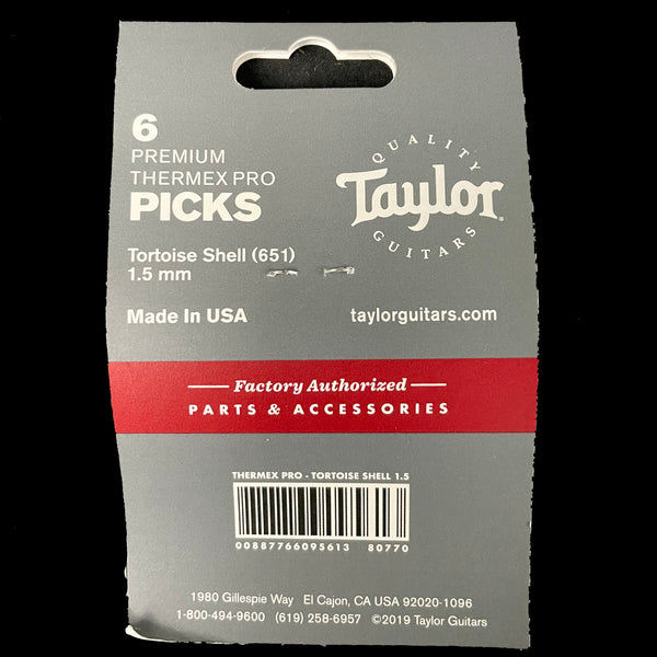 Taylor Premium 651 Thermex Pro Picks Tortoise Shell 6-Pack 1.5 mm