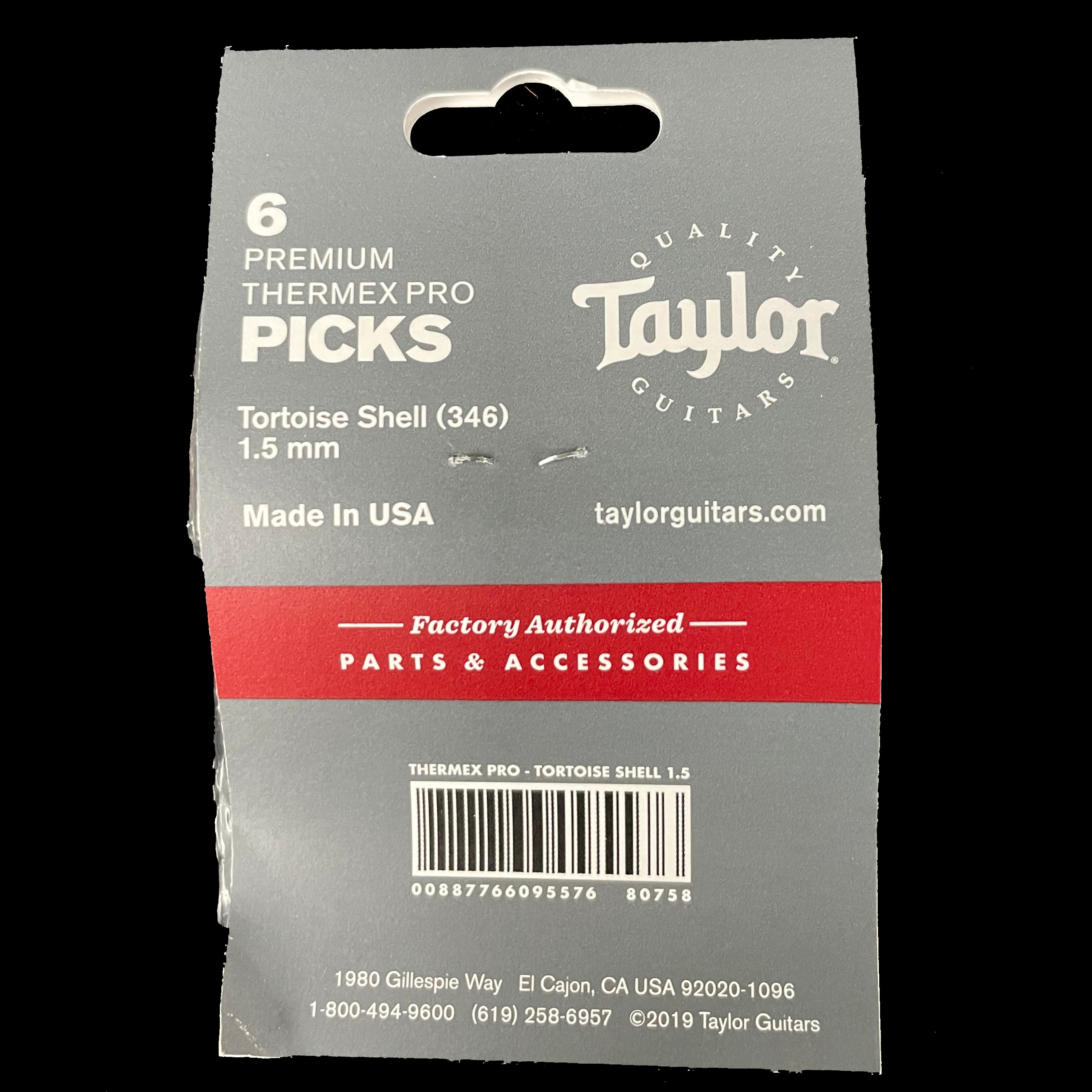 Taylor Premium 346 Thermex Pro Picks Tortoise Shell 1.5mm 6 Pack