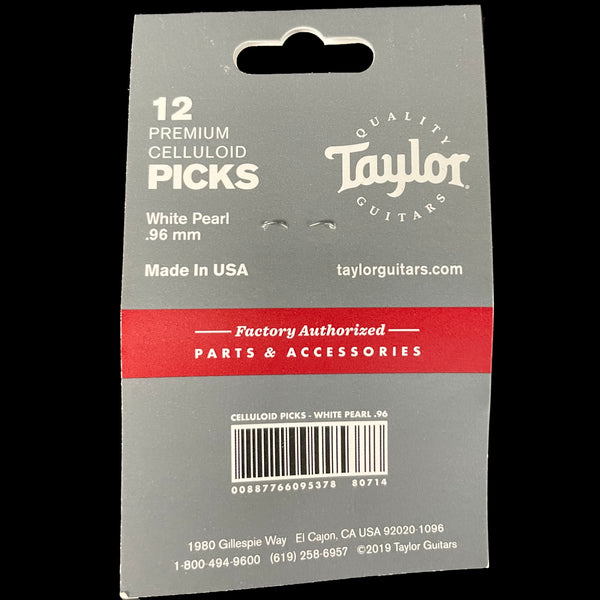 Taylor Celluloid 351 Guitar Pick Pack White Pearl 12 Pack .96mm