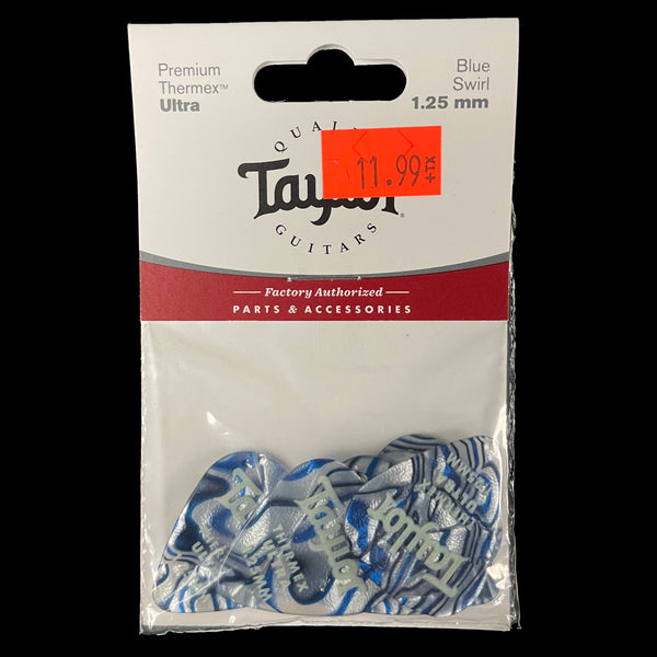 Taylor DarkTone Premium 351 Thermex Ultra Picks Blue Swirl 1.25mm 6 Pack