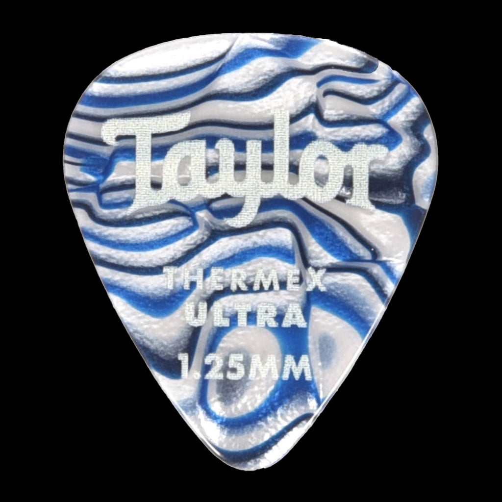 Taylor DarkTone Premium 351 Thermex Ultra Picks Blue Swirl 1.25mm 6 Pack